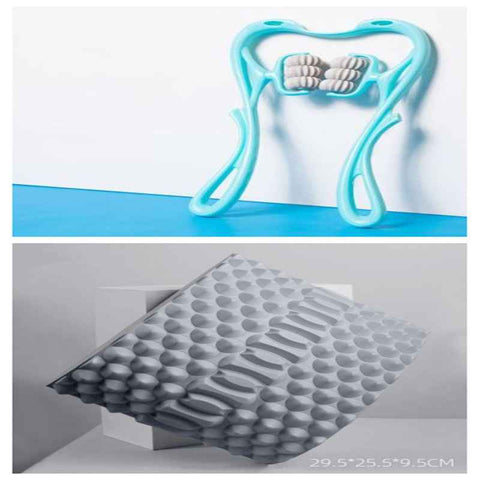 Multifunctional Neck Massager Tool - Six-Wheel Pain Relief and Relaxation