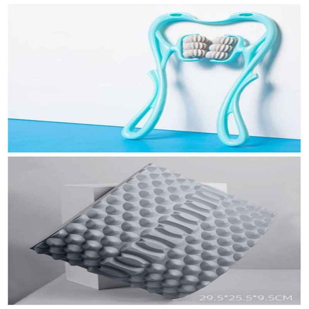 Multifunctional Neck Massager Tool - Six-Wheel Pain Relief and Relaxation
