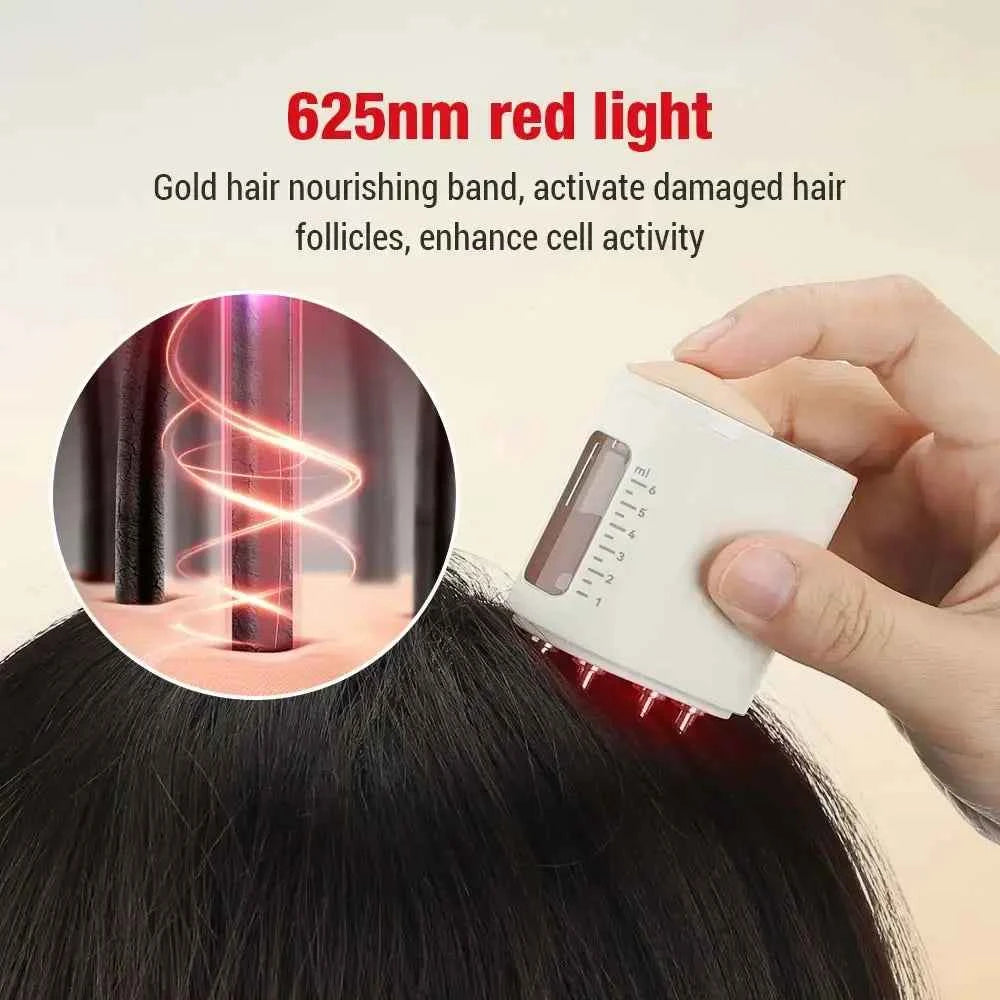 Electric LED Head Massager with Hair Growth Oil Serum Applicator for Enhanced Hair Wellness