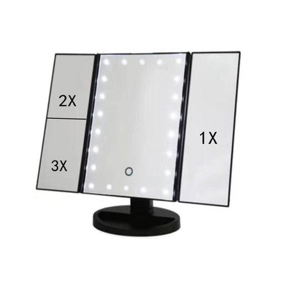 22 Inch LED Touch-Screen Makeup Mirror with Adjustable LED Lights for Flawless Beauty - Sabynah