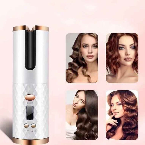 Cordless Hair Curler - Automatic Rotating Hair Curler for Effortless Curls