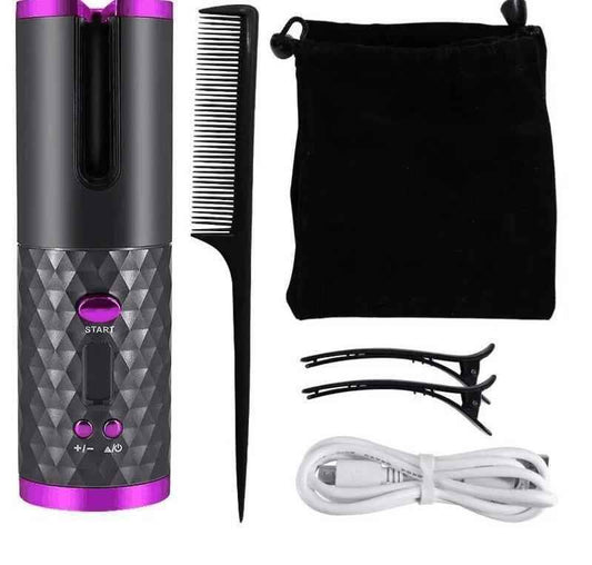 Cordless Hair Curler - Automatic Rotating Hair Curler for Effortless Curls