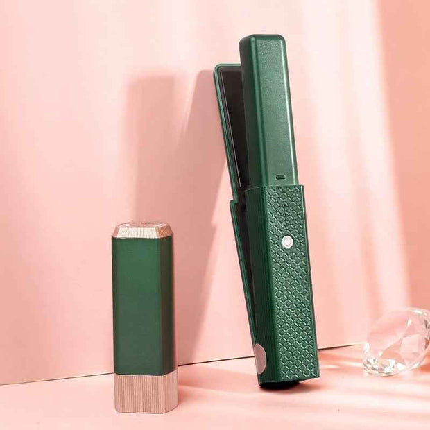Cordless Hair Straightener and Curler - Mini USB Rechargeable Ceramic Hair Styling Tool