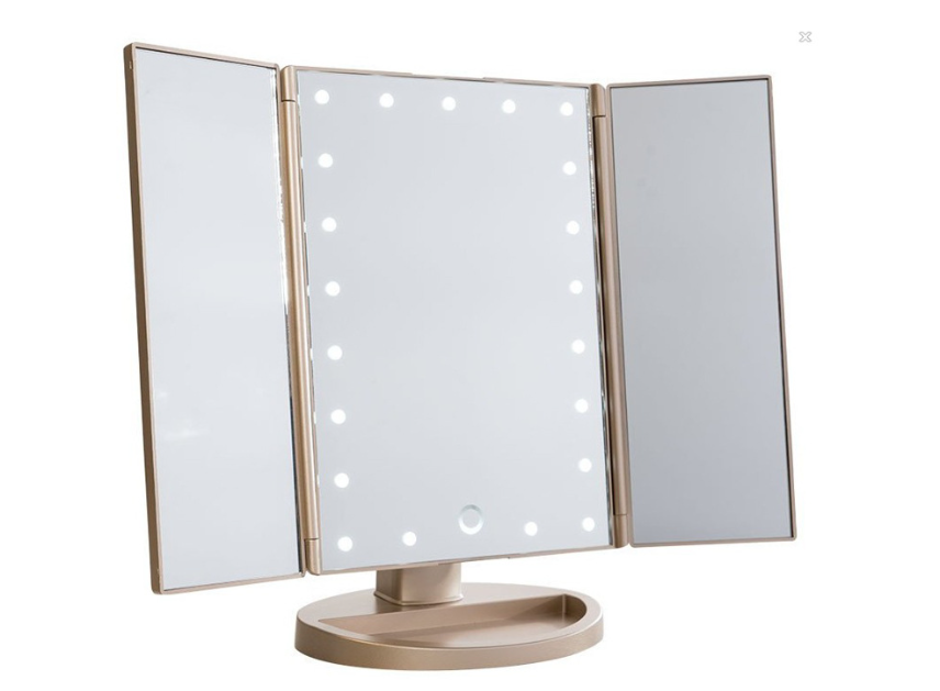 Cosmetic makeup mirror with LED lights for a professional look