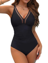 Blooming Jelly Womens Bathing Suit Tummy Control Shapewear Cute Swimsuit One Piece Long Torso Curvy Swimwear (L Black)