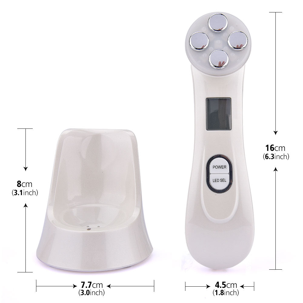 Handheld facial cleanser with massaging and skin tightening features