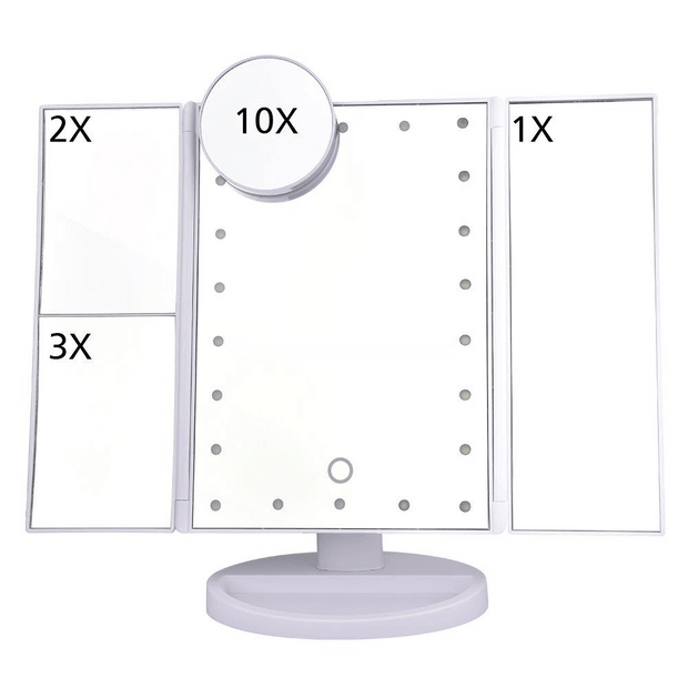 22 Inch LED Touch-Screen Makeup Mirror with Adjustable LED Lights for Flawless Beauty