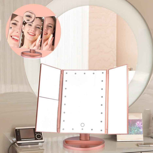 22 Inch LED Touch-Screen Makeup Mirror with Adjustable LED Lights for Flawless Beauty
