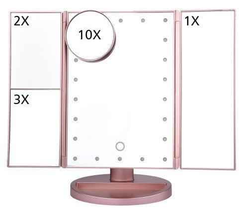 22 Inch LED Touch-Screen Makeup Mirror with Adjustable LED Lights for Flawless Beauty
