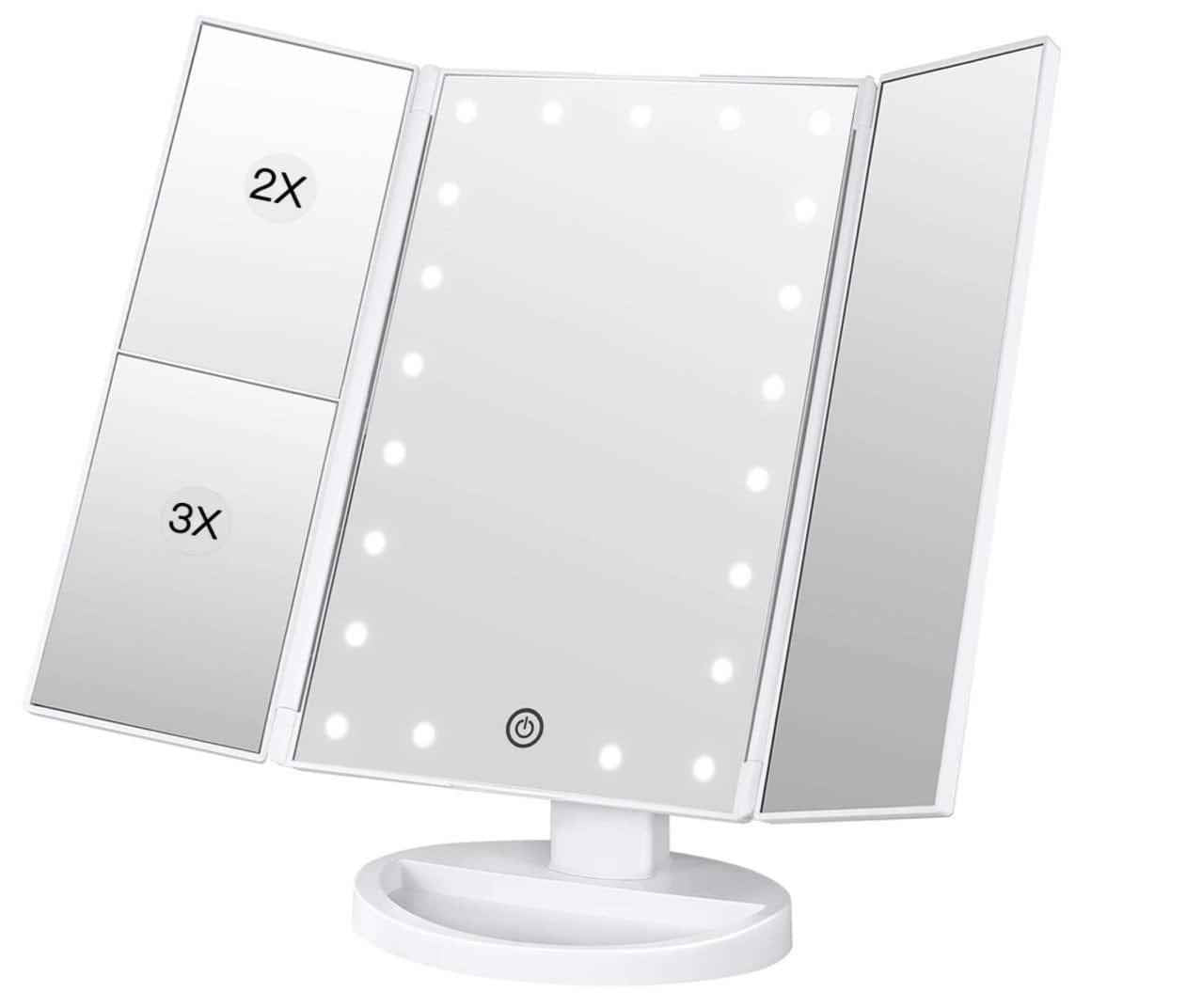 22 Inch LED Touch-Screen Makeup Mirror with Adjustable LED Lights for Flawless Beauty