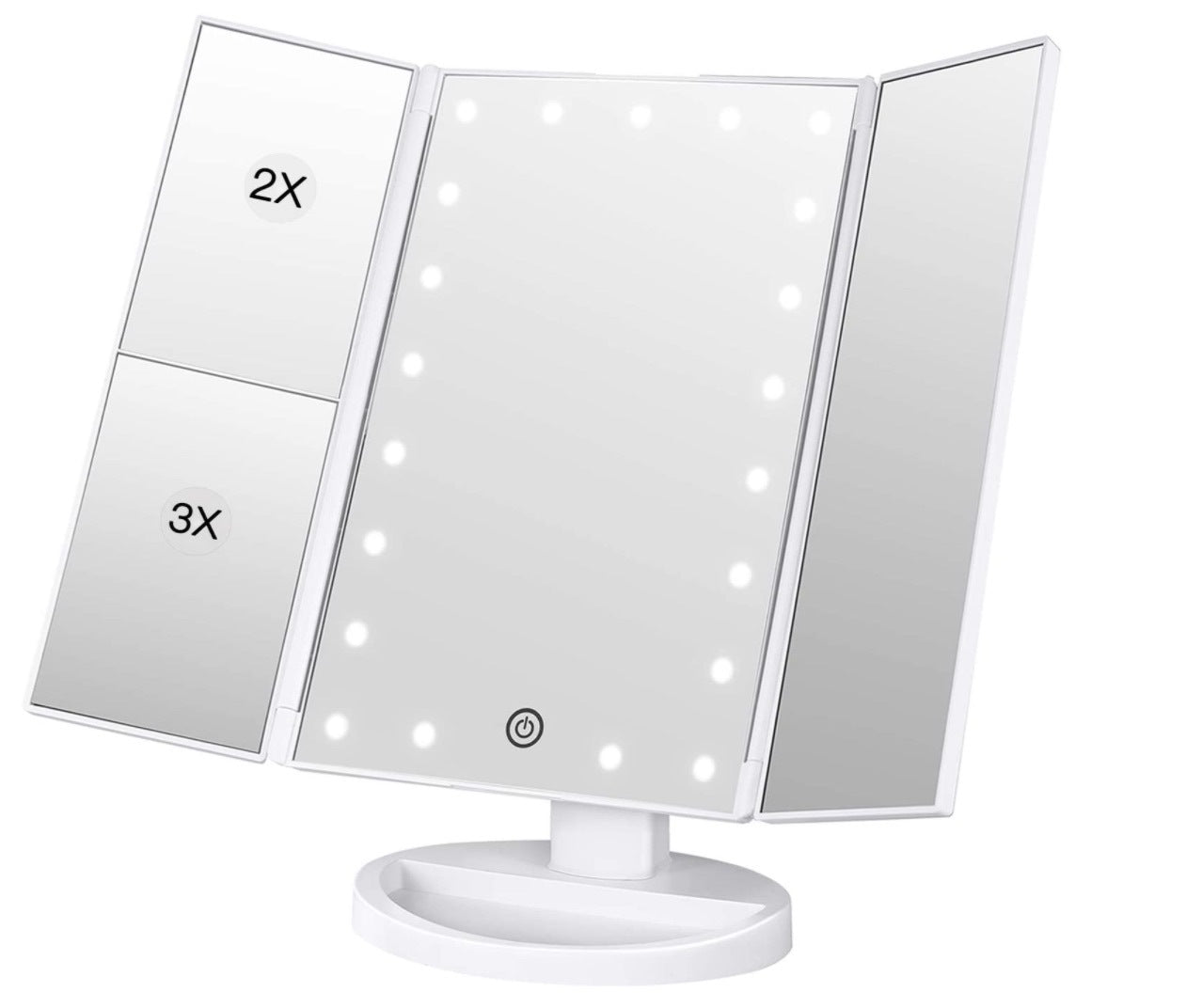 Makeup mirror with LED lights and adjustable brightness for all your needs