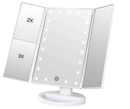 22 Inch LED Touch-Screen Makeup Mirror with Adjustable LED Lights for Flawless Beauty