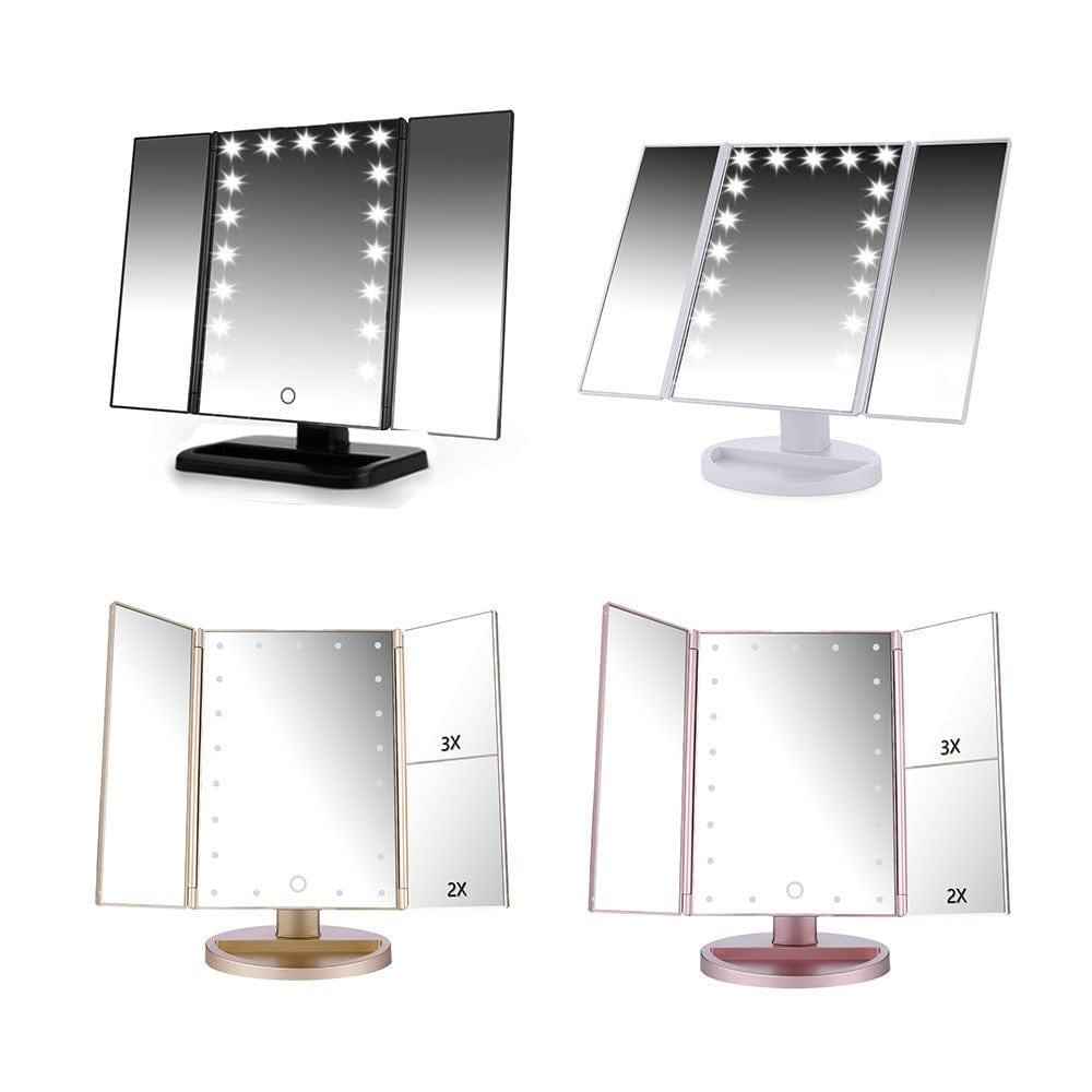 22 Inch LED Touch-Screen Makeup Mirror with Adjustable LED Lights for Flawless Beauty