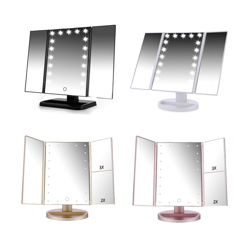 Makeup mirror with LED lights, perfect for a vanity setup