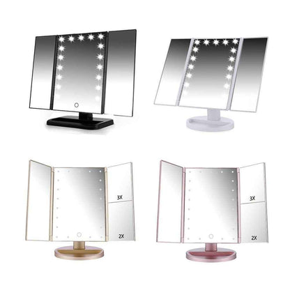 22 Inch LED Touch-Screen Makeup Mirror with Adjustable LED Lights for Flawless Beauty