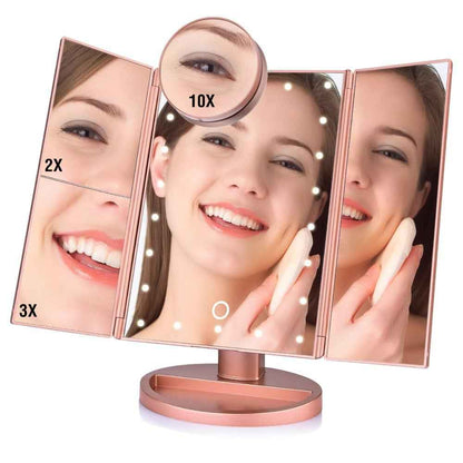 22 Inch LED Touch-Screen Makeup Mirror with Adjustable LED Lights for Flawless Beauty