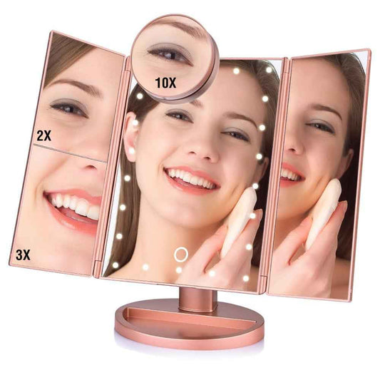 22 Inch LED Touch-Screen Makeup Mirror with Adjustable LED Lights for Flawless Beauty