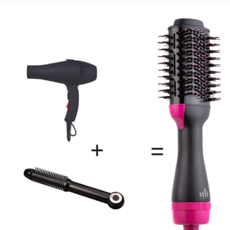 Hair dryer and volumizer brush for thick and thin hair types.