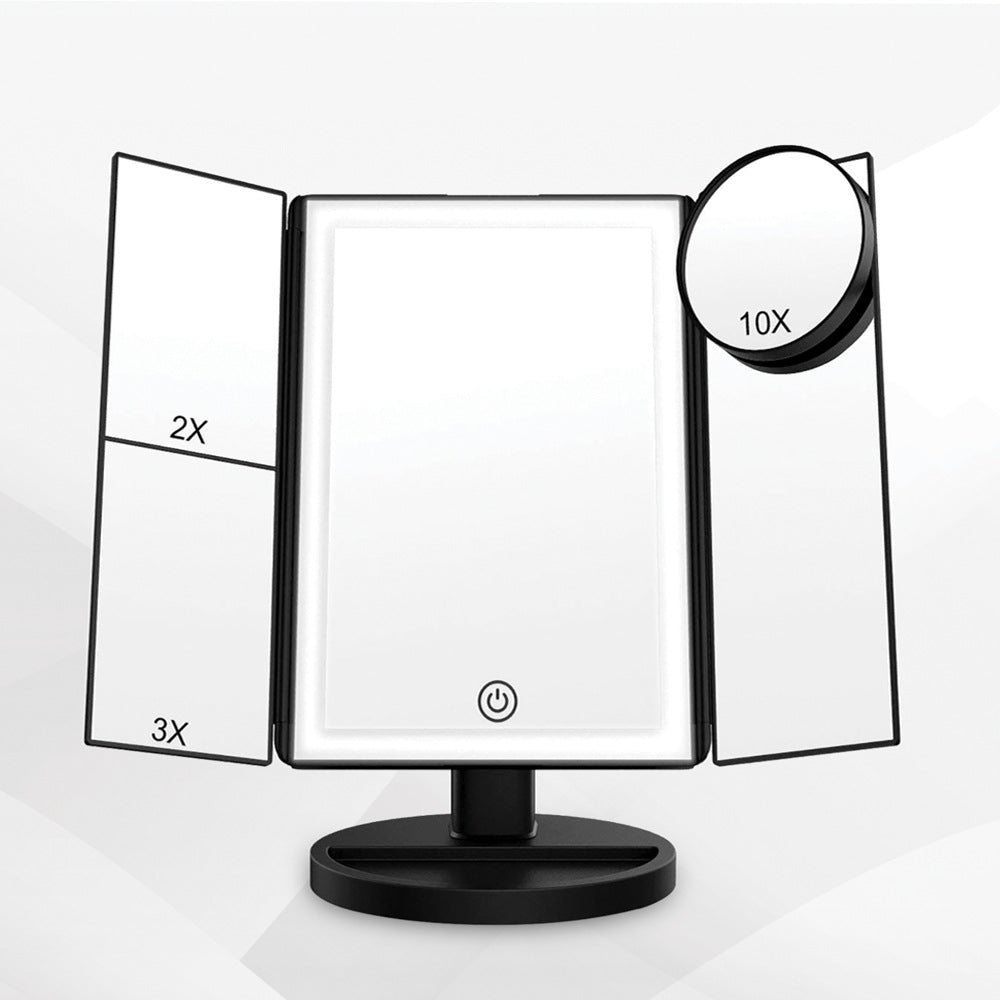 Touch screen LED makeup mirror for precise control over lighting