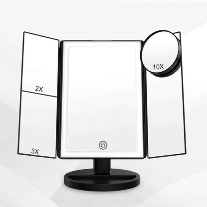 22 Inch LED Touch-Screen Makeup Mirror with Adjustable LED Lights for Flawless Beauty